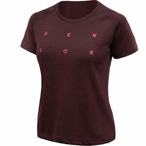 Sensor MERINO BLEND TYPO Tricou funcțional femei, vișiniu, mărime imagine