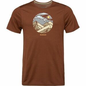 Smartwool FOURTEENER ACTIVE SHORT SLEEVE GRAPHIC TEE Tricou de bărbați, maro, mărime imagine