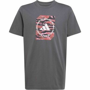 adidas CAMO LOGO TEE Tricou pentru băieţi, gri închis, mărime imagine