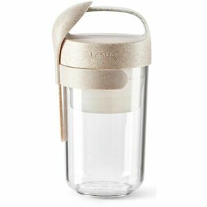 Lékué JAR TO GO ORGANIC 600 ML Cutie pentru gustări cu linguriță, bej, mărime imagine