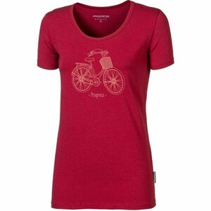 PROGRESS SASA CITYBIKE Tricou de bambus pentru femei, vișiniu, mărime imagine