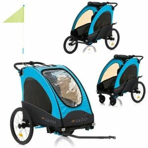 GUTO BUGGY PRO 3 v 1 Remorcă de bicicletă pentru copii, albastru, mărime imagine