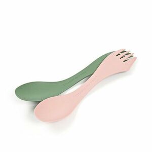 LIGHT MY FIRE Spork lingură multifuncțională medie 2pcs, verde/crem imagine