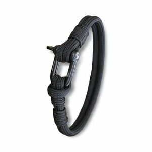 WARAGOD Brățară Paracord cu fermoar metalic Faila, negru imagine
