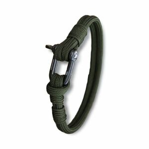 WARAGOD Brățară Paracord cu fermoar metalic Faila, verde imagine