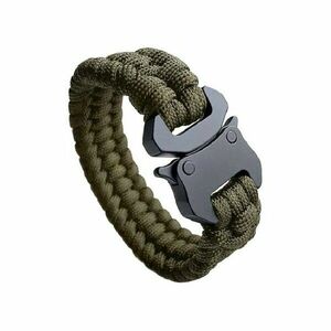 WARAGOD Brățară Paracord cu clip metalic Avär, verde imagine