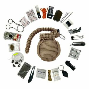 WARAGOD Paracord kit de supraviețuire Menel, coiot imagine