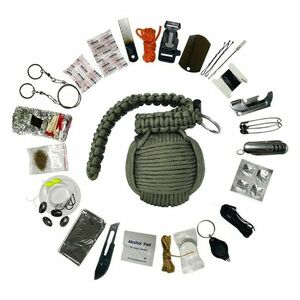WARAGOD Paracord Menel kit de supraviețuire, verde imagine