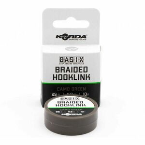 Fir textil Korda Basix Braided Hooklink, verde-camuflaj, 10m (Rezistenta fir: 25 lbs) imagine
