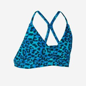 Sutien de baie tip triunghiuri 500 Lizy Leopard Albastru Fete imagine