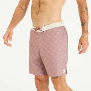 Șort de baie surf 100 lung 18" Palmer Roz taupe Bărbați imagine