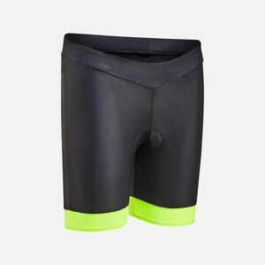 Pantalon scurt ciclism 7-13 ani 500 Negru și galben Copii imagine