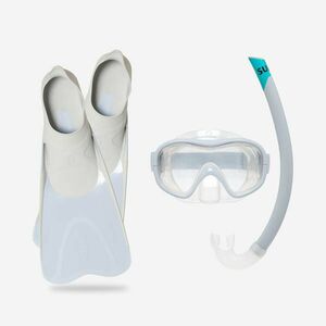 Set Snorkeling labe de înot, mască și tub 100 Gri - Set PMT 100 Gri Adulți imagine