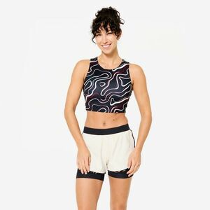 Bluză crop top fitness Negru Damă imagine