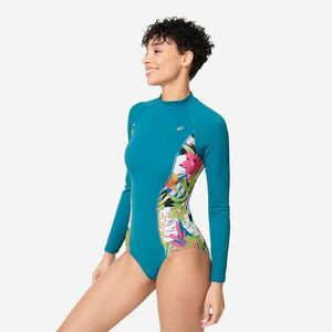 Costum de baie întreg cu mâneci lungi surf flori Dani Albastru Damă imagine