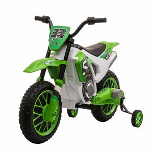 Motocicleta de Cros Electrica HOMCOM pentru Copii de 3-5 ani, Baterie 12V Reincarcabila 106, 5x51, 5x68cm, Verde | Aosom Romania imagine