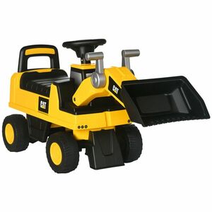 HOMCOM CAT cu Licență pentru Constructii de Condus cu Cupa Manuala, Excavator pentru Copii Mici, cu Claxon | Aosom Romania imagine