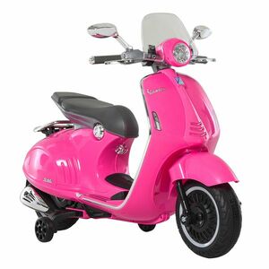 HOMCOM Motocicletă Jucărie, Motocicletă pentru Copii 3+ Ani din PP și Oțel cu 2 Roți Suplimentare, 108x49x75 cm, Roz | Aosom Romania imagine