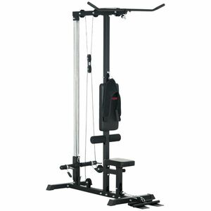 SPORTNOW Stație Fitness Multifuncțională cu Lat Machine și Șezut Reglabil | Aosom Romania imagine