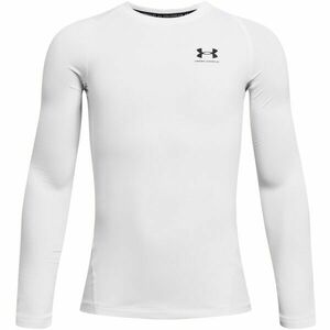 Under Armour COLDGEAR Tricou cu mânecă lungă pentru băieți, alb, mărime imagine