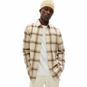 GAP FA23 LS MIDWEIGHT FLANNEL Cămașă pentru bărbați, bej, mărime imagine