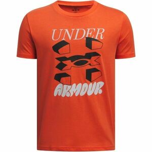 Under Armour SPLIT BIG LOGO Tricou de băieți, portocaliu, mărime M imagine