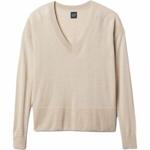 GAP LS LINEN SPLIT Pulover pentru femei, bej, mărime imagine