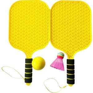 ADAR SET OF RACKETS WITH BALL AND SHUTTLECOCK Rachete cu minge și coș, galben, mărime imagine