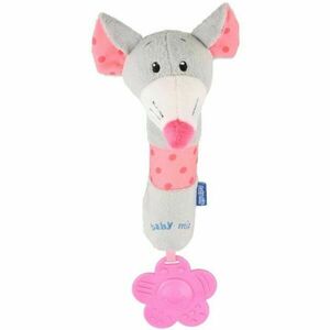 BABY MIX ȘORICEL Jucărie din pluș cu zornăitoare, gri, mărime imagine