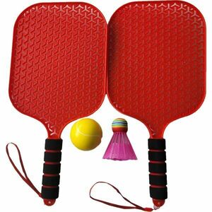 ADAR SET OF RACKETS WITH BALL AND SHUTTLECOCK Rachete cu minge și coș, roșu, mărime imagine
