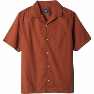 GAP SS LINEN Cămașă pentru bărbați, maro, mărime imagine