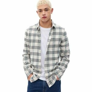 GAP FA23 LS MIDWEIGHT FLANNEL Cămașă pentru bărbați, alb, mărime imagine