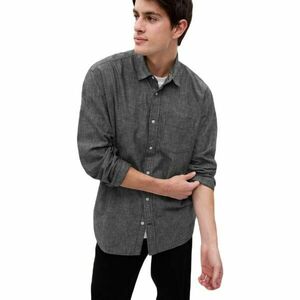 GAP V-LS CHAMBRAY Cămașă bărbătească, gri închis, mărime imagine