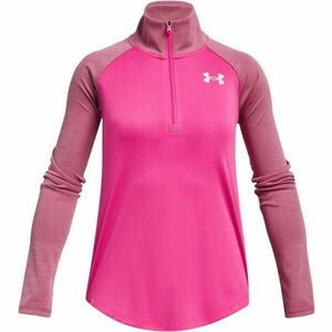 Under Armour TECH GRAPHIC 1/2 ZIP Tricou cu mâneci lungi pentru fete, roz, mărime imagine