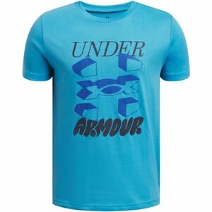 Under Armour SPLIT BIG LOGO Tricou de băieți, albastru deschis, mărime S imagine