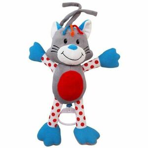 BABY MIX PISICUȚĂ Jucărie din pluș cu mecanism muzical, gri, mărime imagine