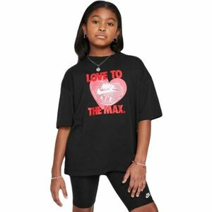 Nike G SPORTSWEAR TEE HEART Tricou fete, negru, mărime imagine