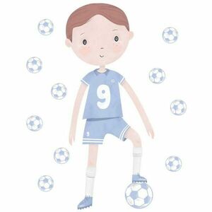 BAYO FOTBALIST Autocolant de perete, albastru, mărime imagine