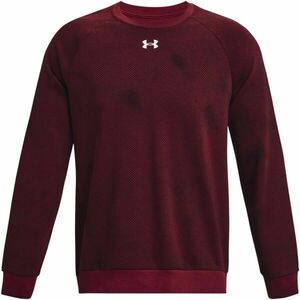 Under Armour RIVAL FLEECE PRINTED CREW Hanorac pentru bărbați, vișiniu, mărime imagine