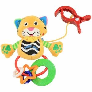BABY MIX TIGRIȘOR Jucărie de pluș cu zornăitoare, galben, mărime imagine