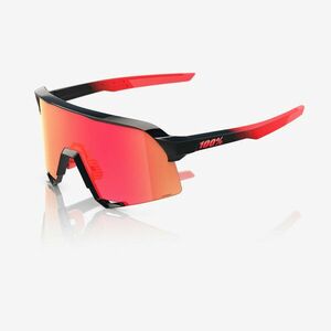 Ochelari de soare 100% S3, Elly 24 LE - Gloss Black Matte Red - HiPER Fire Red Mirror imagine