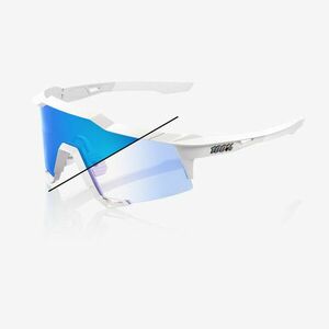 Ochelari de soare 100% Speedcraft, Bastille LE - Pearl White Glitter - Blue Mirror Photochromic imagine