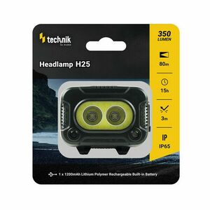 Lampă frontală Technik cu cauciuc, LED CREE XPG-2+LED COB, USB-C, lumină roșie, stroboscopică imagine