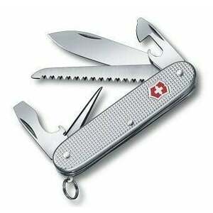 Cuțit multifuncțional Victorinox Farmer Alox 93 mm, mâner zimțat, argintiu, 9 funcții imagine