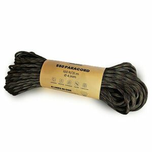 Coardă WARAGOD Paracord 550, 31 m cu diametru de 4 mm, camo verde imagine