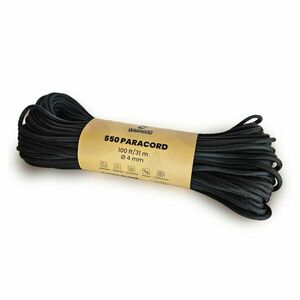 WARAGOD Paracord 550 frânghie 100 m cu diametrul 4 mm Pin, negru imagine