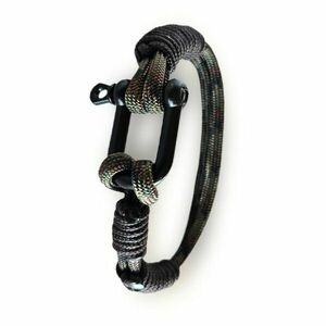 WARAGOD Brățară Paracord cu fermoar metalic Faila, verde camuflaj imagine