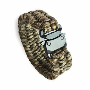 WARAGOD Brățară Paracord cu clip metalic Avär, camo coyote imagine