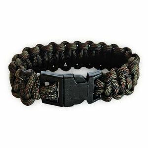WARAGOD Brățară Paracord cu clip de plastic Corna, verde camuflat imagine