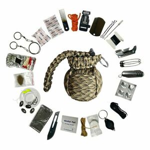 WARAGOD Paracord kit de supraviețuire Menel, camo coyote imagine